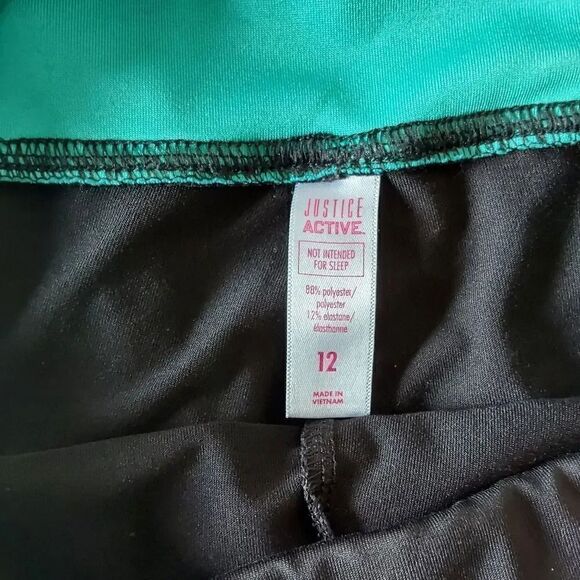 Justice Active Leggings Size 12 Black with print - Picture 2 of 8